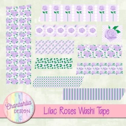 lilac roses washi tape