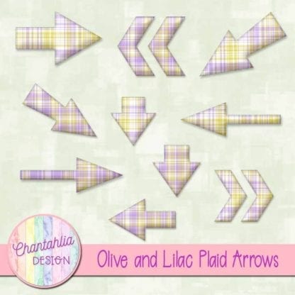 olive and lilac plaid arrows