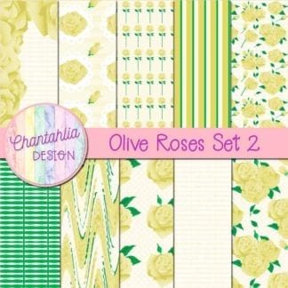 olive roses digital papers