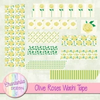 olive roses washi tape