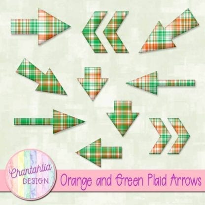 orange and green plaid arrows
