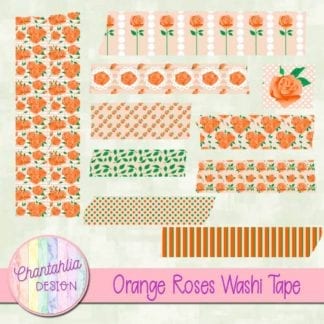 orange roses washi tape