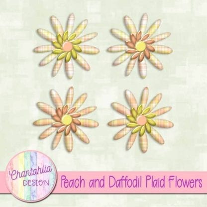 peach and aqua plaid flowers
