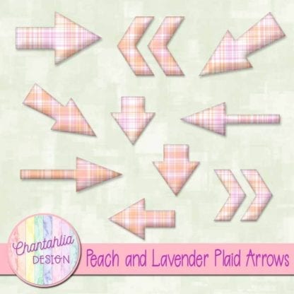 peach and lavender plaid arrows