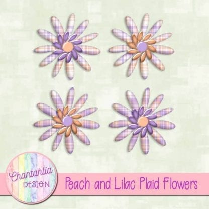 peach and lilac plaid flowers