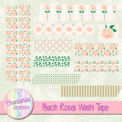 peach roses washi tape