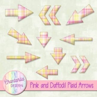 pink and daffodil plaid arrows