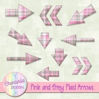 pink and grey plaid arrows