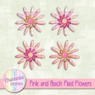 pink and peach plaid flowers