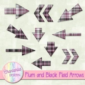 plum and black plaid arrows