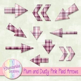 plum and dusty pink plaid arrows