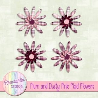 plum and dusty pink plaid flowers