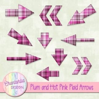 plum and hot pink plaid arrows