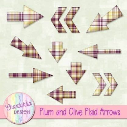 plum and olive plaid arrows