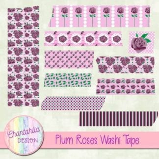 plum roses washi tape