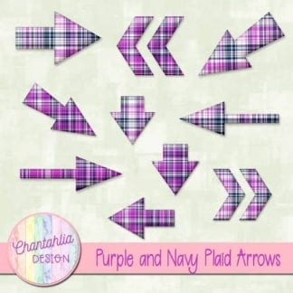 purple and navy plaid arrows