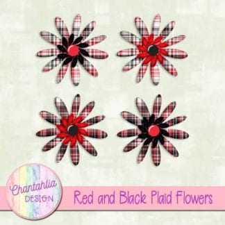 red and black plaid flowers