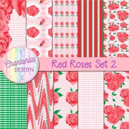 red roses digital papers