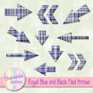 royal blue and black plaid arrows