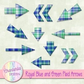 royal blue and green plaid arrows