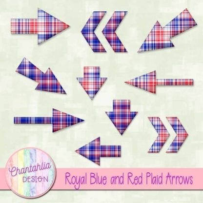 royal blue and red plaid arrows