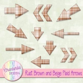 rust brown and beige plaid arrow