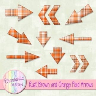 rust brown and orange plaid arrows