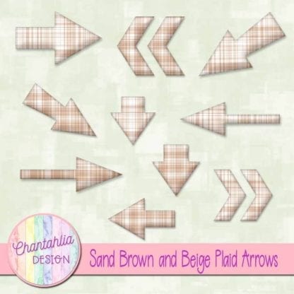 sand brown and beige plaid arrows