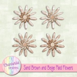 sand brown and beige plaid flowers