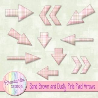 sand brown and dusty pink plaid arrows