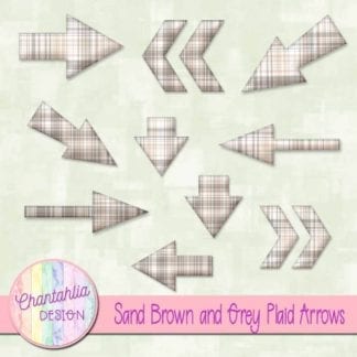 sand brown and grey plaid arrows