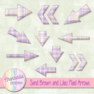sand brown and lilac plaid arrows