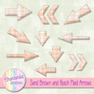 sand brown and peach plaid arrows
