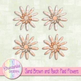 sand brown and peach plaid flowers