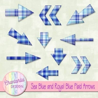 sea blue and royal blue plaid arrows