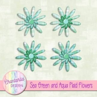sea green and aqua plaid flowers
