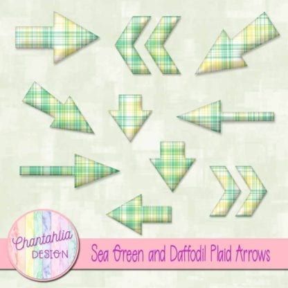 sea green and daffodil plaid arrows