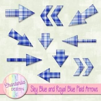 sky blue and royal blue plaid arrows