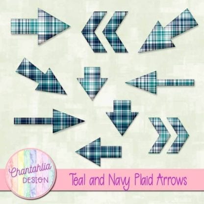teal and navy plaid arrows