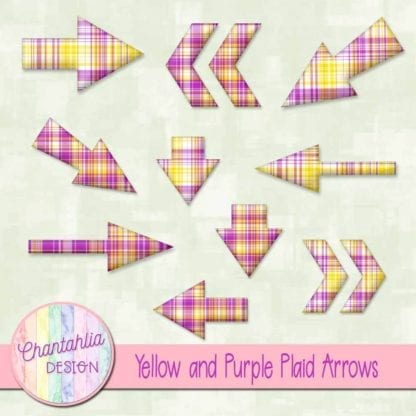 yellow and purple plaid arrows