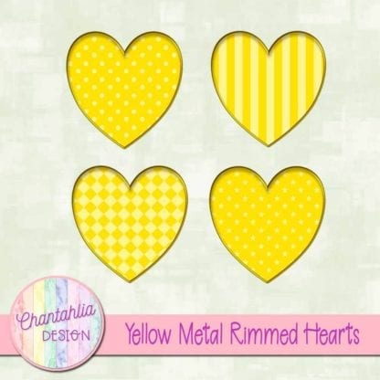 Yellow Metal Rimmed Hearts