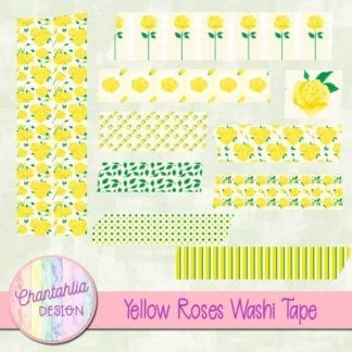 yellow roses washi tape