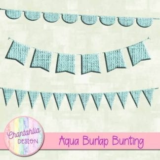 free aqua burlap bunting