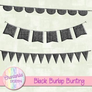 free black burlap bunting