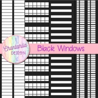 free black windows digital papers