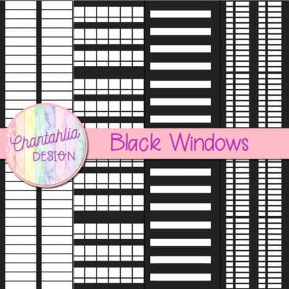 free black windows digital papers