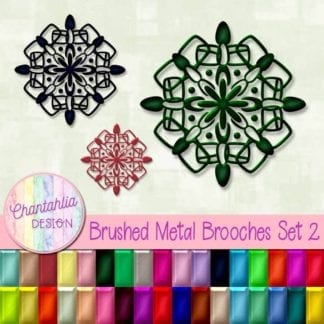 free brushed metal brooches design elements