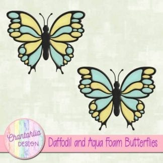 free daffodil and aqua foam butterflies