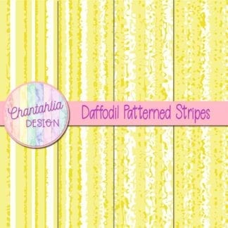 free daffodil patterned stripes digital papers