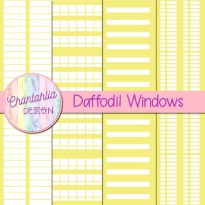 free daffodil windows digital papers
